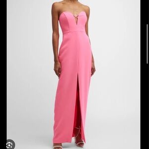 Neiman Marcus Liv Foster Twill Column Gown